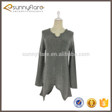 Cashmere long wool neck design for tops sweater design for girl